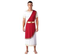 Freebily Costume da Toga da Uomo Imperatore Romano Cesare Costume Dio Greco Bianco Costumi Carnevale Festa di Halloween Natale Costumi in Maschera Dea Greca Romana Borgogna L