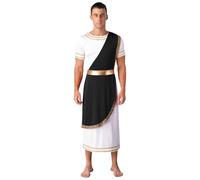 Freebily Costume da Toga da Uomo Imperatore Romano Cesare Costume Dio Greco Bianco Costumi Carnevale Festa di Halloween Natale Costumi in Maschera Dea Greca Romana