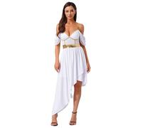 Freebily Costume Imperatrice Romana Donna Vestito Dio Greco Romano Abito da Dea Greca Atena Olimpia Costume della Regina Egiziana Costumi Carnevale Halloween