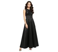Freebily Donna Vestito Sera con Sequine Donne Vestito Prom con Sequine Vestiti Seta Artificiale La Madre della Sposa Cocktail Lucente Laurea Nero XXL