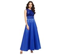 Freebily Donna Vestito Sera con Sequine Donne Vestito Prom con Sequine Vestiti Seta Artificiale La Madre della Sposa Cocktail Lucente Laurea Blu Reale XXL
