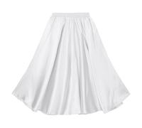 Freebily Gonna da Ballo per Bambina, Abito da Ballerino Flamenco per Corrida Spagnola, Grande Swing per Danza del Ventre Rumba Salsa Tango Latino Dancewear, Bianco A 7-8 Anni