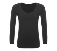 Freebily Maglietta Intima Termica per Bambina Thermal T-Shirt Maniche Lunghe Tinta Unita Biancheria Intima Calda Traspirante Invernali Maglia Termiche Ragazzo Camicia Termico Nero A 4-6 anni