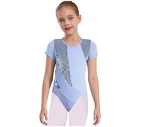 Freebily Ragazze Bambini Lace Leotard Danza Balletto Performance Scena Costumi Coreografici Maniche Corta Florale U Back Gymnastic Practice