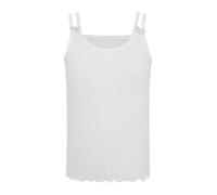 Freebily Ragazze Maglietta Intima Senza Maniche Canotta da Corsa con Doppio Spallino Cannottiera da Allenamento in Tinta Unita Maglia Morbido Traspirante Streetwear Bianco 7-8 Anni