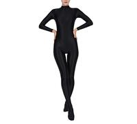 Freebily Sexy Lingerie Donna Bodystocking Donna Maniche Lunghe Bodysuits Catsuit Mini Abito Sexy Hot per Sesso Tuta Intera Camicia da Notte Collant Nightwear Clubwear Nero 3XL