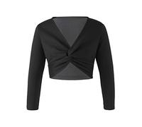 Freebily Top Danza Classica Bambina Maglioncino da Balletto Scaldacuore Maglia a Maniche Lunghe Ballerina Vestito Danza Classica Bolero Crop Top Ginnastica Danza Moderna Nero A 13-14 Anni