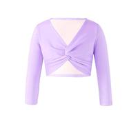 Freebily Top Danza Classica Bambina Maglioncino da Balletto Scaldacuore Maglia a Maniche Lunghe Ballerina Vestito Danza Classica Bolero Crop Top Ginnastica Danza Moderna Viola A 13-14 Anni