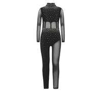 Freebily Tuta Intera da Ginnastica Artistica Bambina Balletto Body Danza Classica Manica Lunga con Strass Ballet Leotard Bodysuit da Pattinaggio Artistico Tutine Jumpsuit