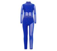 Freebily Tuta Intera da Ginnastica Artistica Bambina Balletto Body Danza Classica Manica Lunga con Strass Ballet Leotard Bodysuit da Pattinaggio Artistico Tutine Jumpsuit