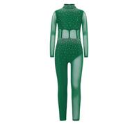 Freebily Tuta Intera da Ginnastica Artistica Bambina Balletto Body Danza Classica Manica Lunga con Strass Ballet Leotard Bodysuit da Pattinaggio Artistico Tutine Jumpsuit