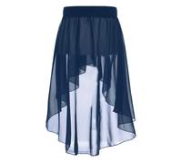 Freebily Tutu Danza Classica Bambina Chiffon Gonna Davanti Corta Dietro Lunga Gonnellino a Portafoglio da Danza del Ventre Tulle Ballerina da Pattinaggio Artistico Blu Scuro 9-10 Anni