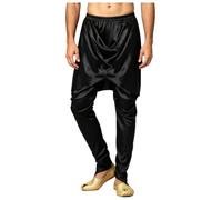 Freebily Uomo Pantalone Harem Pantaloni Dhoti Indiani Hippy Festa Tematica | Comodo,Tessuto Seta,Taglia Elastica,Matrimoni,Casuale,Programma Pasquale,Viaggiare,Spiaggia,Yoga,Club,Cerimonie Religiose