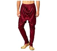 Freebily Uomo Pantalone Harem Pantaloni Dhoti Indiani Hippy Festa Tematica | Comodo,Tessuto Seta,Taglia Elastica,Matrimoni,Casuale,Programma Pasquale,Viaggiare,Spiaggia,Yoga,Club,Cerimonie Religiose