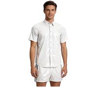 Freebily Uomo Tuta Da Ginnastica Set Tuta Ginnastica Due Pezzi Completo Due Pezzi Lucida Abbigliamento Estivo La Spiaggia Tropicale Hawaiano Bianco S