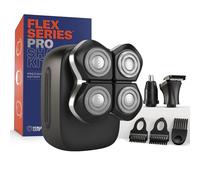 Freebird FlexSeries - Rasoio elettrico per capelli e corpo, da uomo, senza fili, ricaricabile, con cranio bagnato e asciutto, testa calva, schiena, inguine, con lame rotanti (FlexSeries Pro, senza