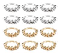 FREEBLOSS 12 pezzi casa delle bambole Mini corona in metallo per bambole oro e argento, piccola corona in miniatura, piccole principesse, decorazione per bambole, accessori per copricapo, larghezza