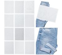 FREEBLOSS 12 pz. Stabilizzatori per Ricamo Idrosolubili Sashiko Formato A4 8.3x11.8'' stabilizzatori per Ricamo Modelli di Trasferimento per Ricamo Modello Sashiko Adesivo