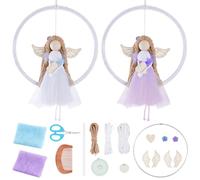 FREEBLOSS 2 set Fai Da Te Kit Angelo Macramè Kit Ornamento Macramè Angelo Kit Macramè per Principianti Boho Macramè Angelo Bambola Decorazione Adulti Kit Artigianale con Istruzioni Regalo di Natale