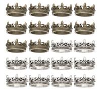 FREEBLOSS 20 mini corona in metallo per la casa delle bambole vintage in miniatura con stelle decorazione torta principessa accessori per cappelli di bambola 0,7 x 0,35" (oro/argento)