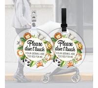 FREEBLOSS 2Pc Baby Sign Don't Touch Baby Sign Passeggino Tag No Touching Baby Sign Acquerello Animale Passeggino Tag Baby Car Safety Signs Please Don't Touch Baby Sign