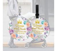 FREEBLOSS 2Pc Baby Sign Don't Touch Baby Sign Passeggino Tag No Touching Baby Sign Flower Castle Passeggino Tag Baby Car Safety Signs Please Don't Touch Baby Sign