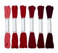 FREEBLOSS 300 iarda di Filo Sashiko 6 matasse di Cordoncino di Cotone Al 100% filo Da Ricamo Giapponese Sashiko Rosso Vino per Cucito A Mano Filo Spesso Sashiko per Forniture Da Ricamo Giapponesi