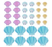 FREEBLOSS 32 toppe termoadesive ricamate a forma di conchiglia, 4 stili, bellissime toppe a forma di conchiglia, per vestiti, jeans, giacche, decorazioni fai da te