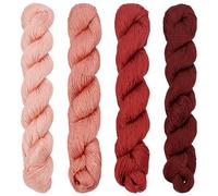 FREEBLOSS 4 matassa di filo Sashiko da 100 m x 4 colori (rosso) filo da ricamo in cotone giapponese per trapuntatura e ricamo Sashiko Kit forniture filo da cucito