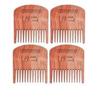 FREEBLOSS 4 pettini portatili per macramè, in legno, per macramè, pettini per nappe, pettini per tessitura in corda di cotone, pettini a nodo aperto, 4,8 x 5,3 cm