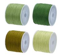 FREEBLOSS 4 pezzi di filato sashiko, filo sashiko, 110 m, 4 colori verde, in cotone, per ricamo giapponese, trapunta e bastone per sashiko, kit accessori