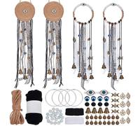 FREEBLOSS 4 Set Kit Campane Strega fai da te Campana a Vento da Strega con Occhi di Diavolo Campane Delle Streghe con Perline Decorazione Stregata per la casa Artigianato da Strega per Principianti