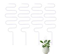 FREEBLOSS 4 supporti curvilinei per piante rampicanti in ferro, per piante rampicanti da interno, supporto per stelo aiuta le piante a crescere vigorosamente, bianco 9,9 x 33,2 cm