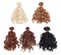 FREEBLOSS 5 ciocche di capelli per bambole fai da te, 5 colori, mini riccioli di lana, per realizzare bambole, produzione di materiali artistici, 1 m, colore età 14+