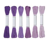 FREEBLOSS 6 matasse di filo Sashiko, 100% cotone, 6 x 50 m, per ricamo giapponese Sashiko, per cucito a mano, filo di cotone spesso, per trapuntatura, cucito a mano, forniture per ricamo, viola
