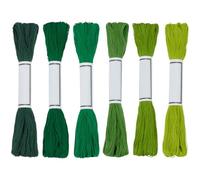 FREEBLOSS 6 matasse di filo Sashiko, 100% cotone, 6 x 50 m, per ricamo giapponese Sashiko, per cucito a mano, filo di cotone spesso, per trapuntatura, cucito a mano, accessori per ricamo, verde