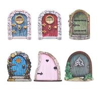 FREEBLOSS 6 mini porte in legno per giardino fatato, decorazione per la casa sull'albero, accessori per la casa sull'albero, accessori per decorazioni per esterni, 7 ~ 10 cm