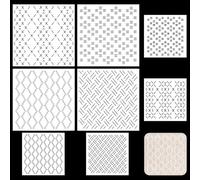 FREEBLOSS 8 stencil in PET per sashiko, modello Sashiko, 2 misure, stencil geometrici per ricamo e disegno, per cucire e trapuntare a mano, 14 cm/21,8 cm