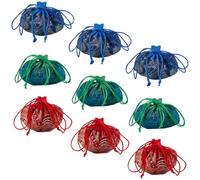 FREEBLOSS 9 portafogli in seta, ricamo, sacchetto regalo, coulisse, portamonete, sacchetto con coulisse in seta, per donne, sacchetto vintage con coulisse per caramelle, gioielli, rosso