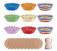 FREEBLOSS 9set Kit Cesto Intrecciato Fai da te Artigianale Kit per la Creazione di Cesti fai da te Decorazione Unica per la Casa Kit di Tessitura fai da te per Principianti e Maestri Artigiani