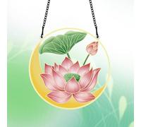 FREEBLOSS Acrilico Suncatcher Acrilico Finestra Appeso Suncatcher Pannelli per Finestra Lotus Finestra Appeso Acrilico Finestra Arte Colorato Trasparente