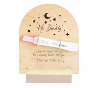 FREEBLOSS Annuncio di gravidanza a sorpresa per papà Idee di rivelazione per il marito Stars&Lunar Test di gravidanza Keepsake Segno di legno per il nuovo papà Regalo a sorpresa