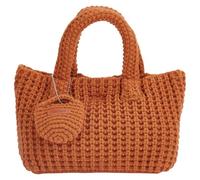 FREEBLOSS Borse da spiaggia all'uncinetto per le donne Boho Summer Knit Beach Bag con mini borsa intrecciata borsa a tracolla per viaggi vacanze