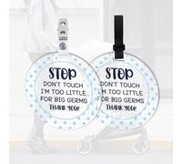 FREEBLOSS Confezione da 2 targhette per passeggino con scritta "No Touching or Kissing", con scritta in lingua inglese "No Touching or Kissing", con scritta "No Touching or Kissing", per neonati,