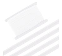 FREEBLOSS Nastro di sbieco elastico bianco da 20 m con cordino, nastro per cuciture per cucito, larghezza 1,2 cm