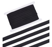 FREEBLOSS Nastro di sbieco elastico nero da 20 m con cordino, nastro per cuciture per cucito, larghezza 1,2 cm