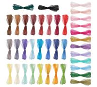 FREEBLOSS Nastro sottile in organza e chiffon, nastro a rete, ornamento fai da te, per vestiti per bambole, festival, regali, nastri decorativi, 0,9 m x 38 colori (3 mm di larghezza)