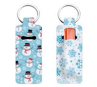FREEBLOSS Porta balsamo per labbra Portachiavi a forma di pupazzo di neve Portachiavi per lucidalabbra Fiocco di neve Non perdere mai il tuo burrocacao Maniche per le donne amici regalo 3.8x9.6cm