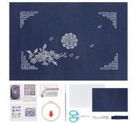 FREEBLOSS Sashiko, kit per tappetino da tè Sashiko, kit da ricamo per principianti, per adulti, forniture Sashiko, con filo e aghi, kit da cucito a mano kit da ricamo giapponese