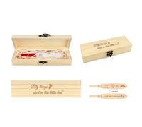 FREEBLOSS Scatola Ricordo Test di Gravidanza Regali A Sorpresa per L'Annuncio Della Gravidanza per Il Marito Scatola per Souvenir In Legno con Design A Scatto e Nastro di Rafia